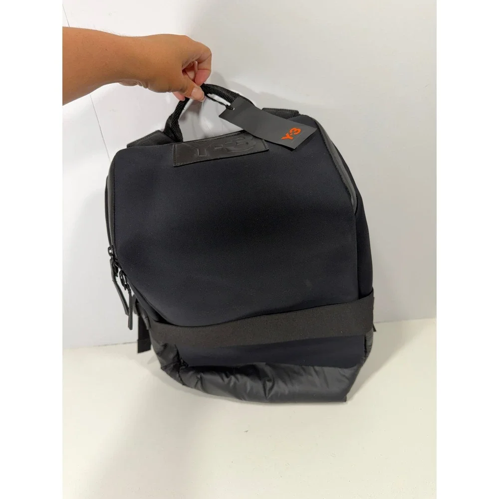 Y-3 Yohji Yamamoto Qasa Small Backpack Black Noir Neoprene Bag NEW with flaw